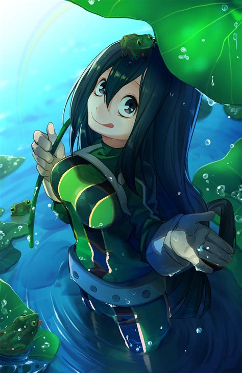 Tsuyu Asui touching herself! Since she has entered the Yuei Highschool, the life of Tsuyu Asui is hard and stressful. In fact, she’s a little sicked of exams, training and super villains. So she has decided to play with her pussy every day to relax! Of course, some will notice that she could use her tongue to make some crazy things. But maybe that Froppy wants to feel like a normal girl and ... 